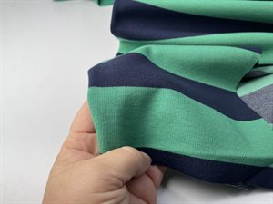 Vinterjersey - bredstribet i blid græsgrøn / blålilla